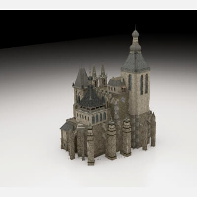 Dark Fantasy Gothic Castle Environment 3d Model 3