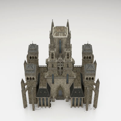 Dark Fantasy Gothic Castle Environment 3D Model -4