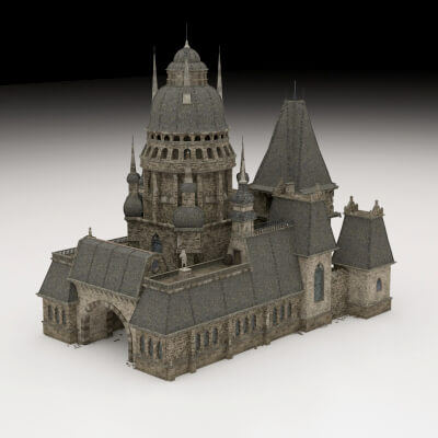 Dark Fantasy Gothic Castle Environment 3D Model -6