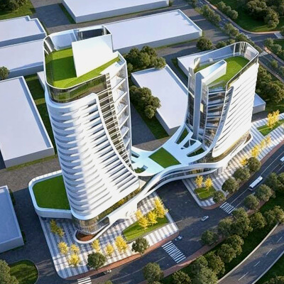 Modern Large Commercial Building 3D Model -2