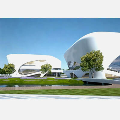 Modern Large Commercial Building 3D Model -4