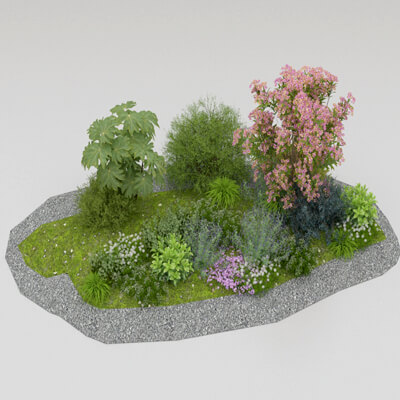 Realistic Garden Plants and Shrubs 3D Model-1