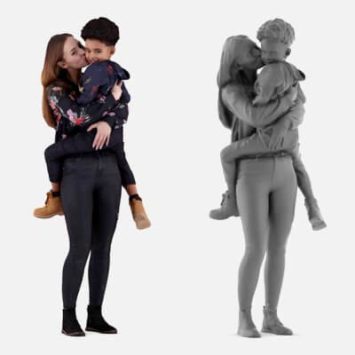 Fabienne & Percy Posed 001 - Mother and Child by Renderpeople