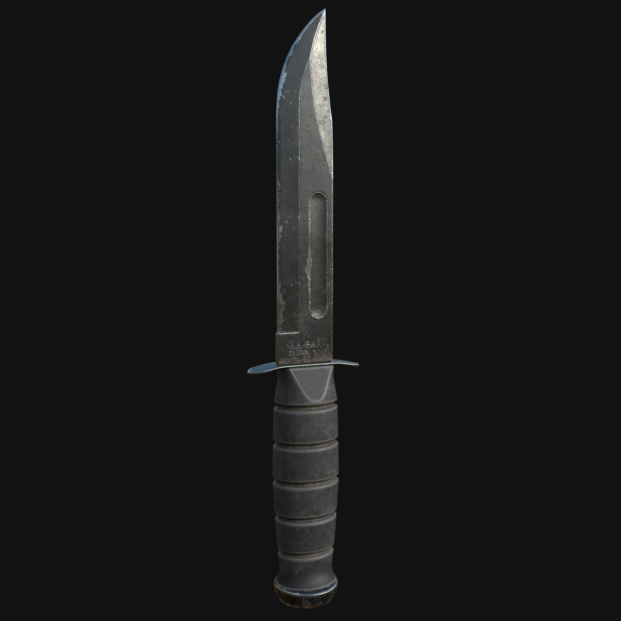 Combat Knife Game Asset Free 3D Model by RensiCG