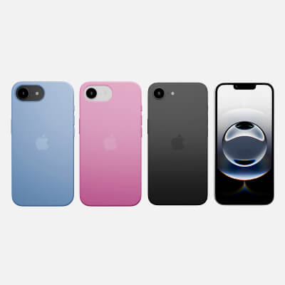 iPhone 16E Smartphone and Two Cases