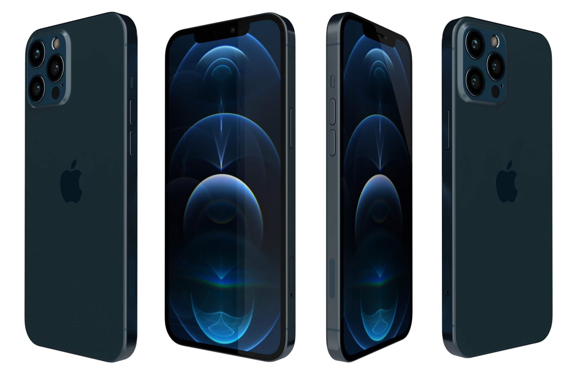 Apple Iphone 12 Pro Max Pacific Blue 3d Model By Rever Art