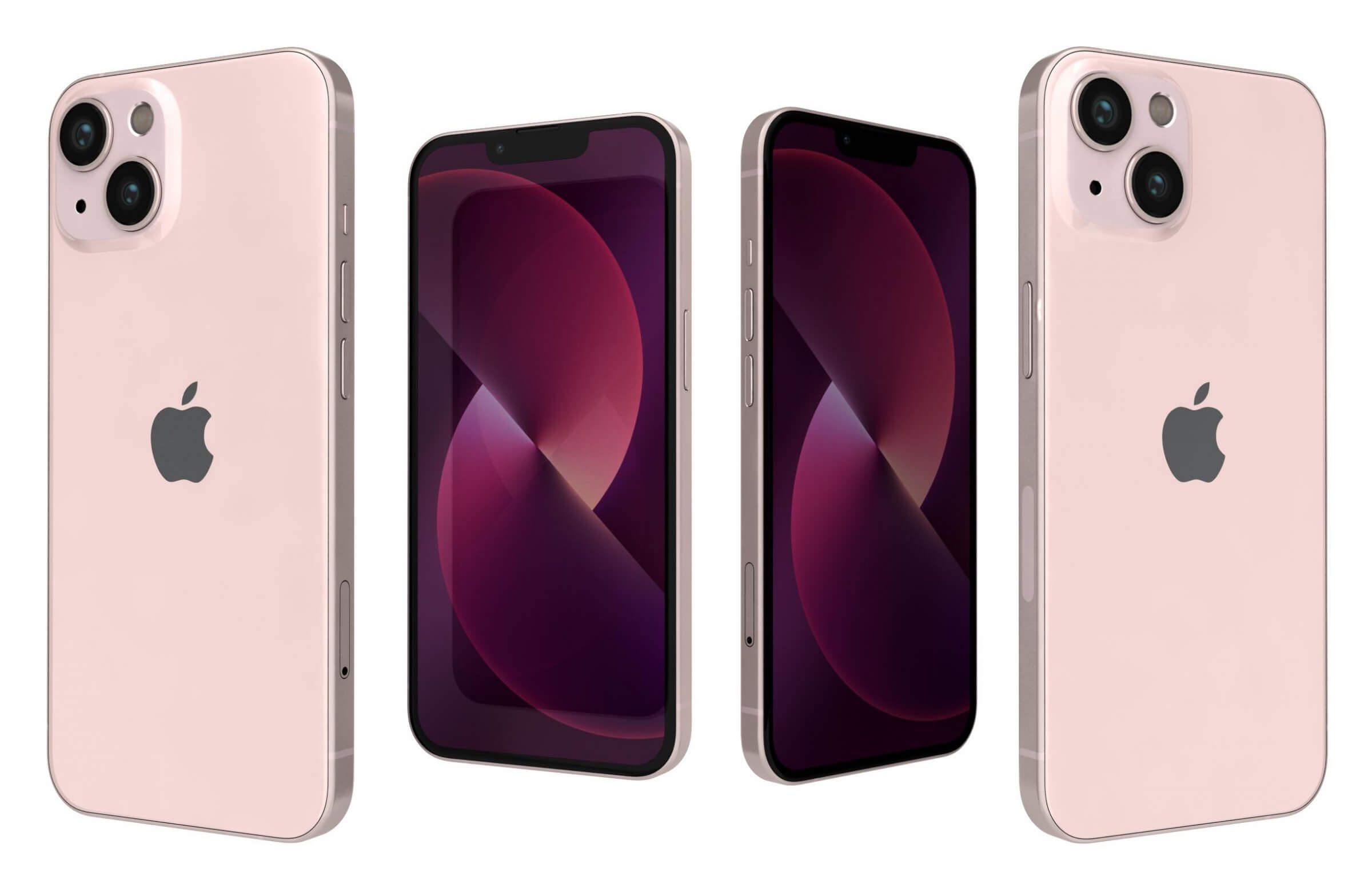Apple Iphone 13 Mini Pink 3d Model By Rever Art