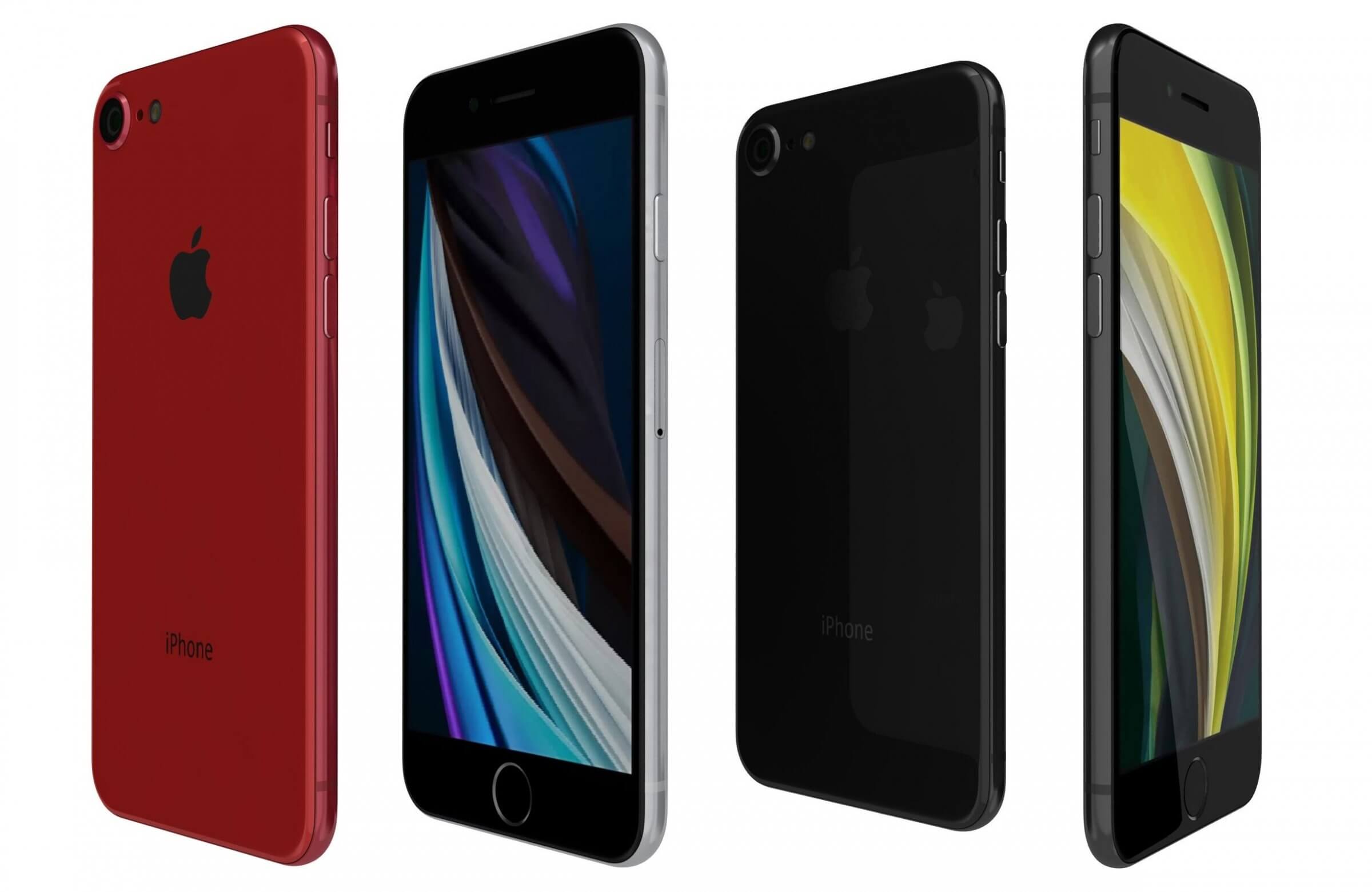 Apple Iphone Se 2020 All Colors 3d Model