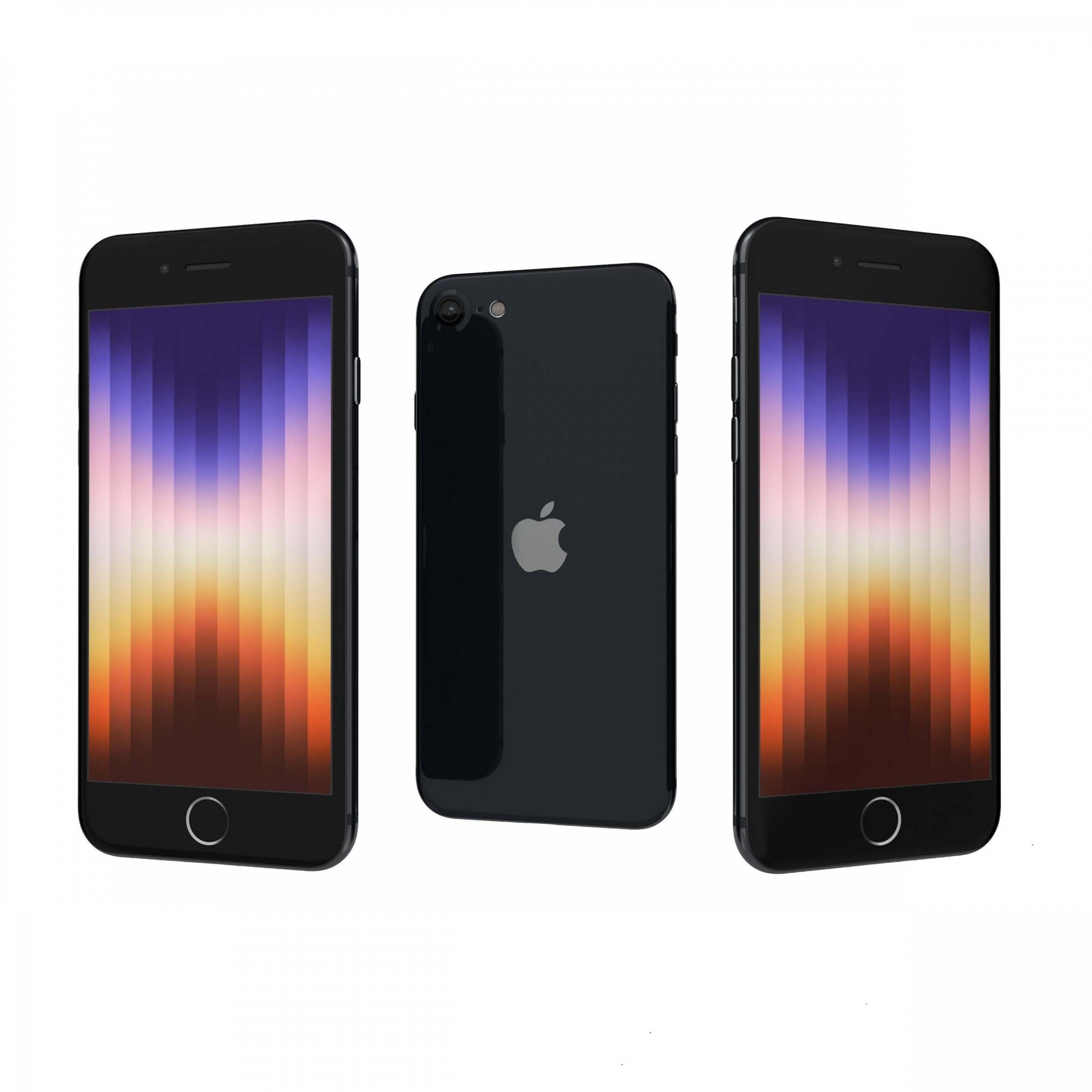 Apple Iphone Se 22 Black 3d Model By Rever Art