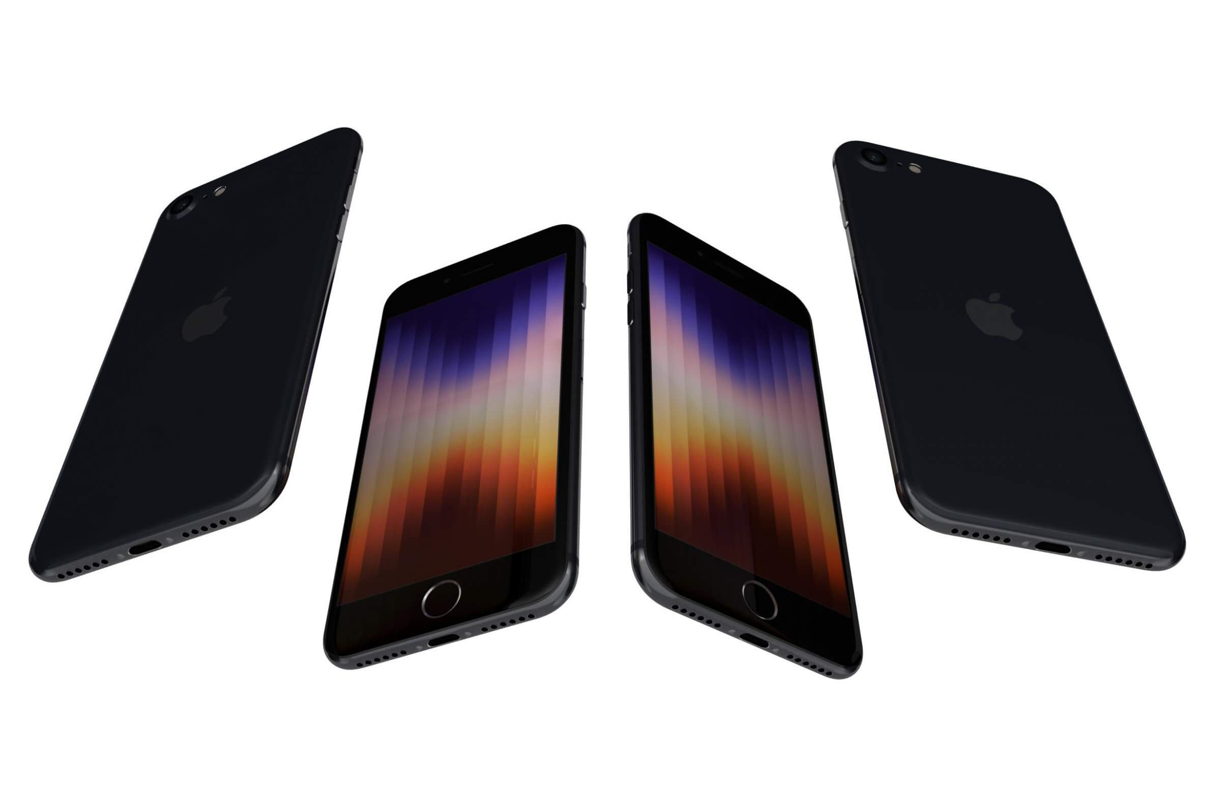 Apple Iphone Se 22 Black 3d Model By Rever Art