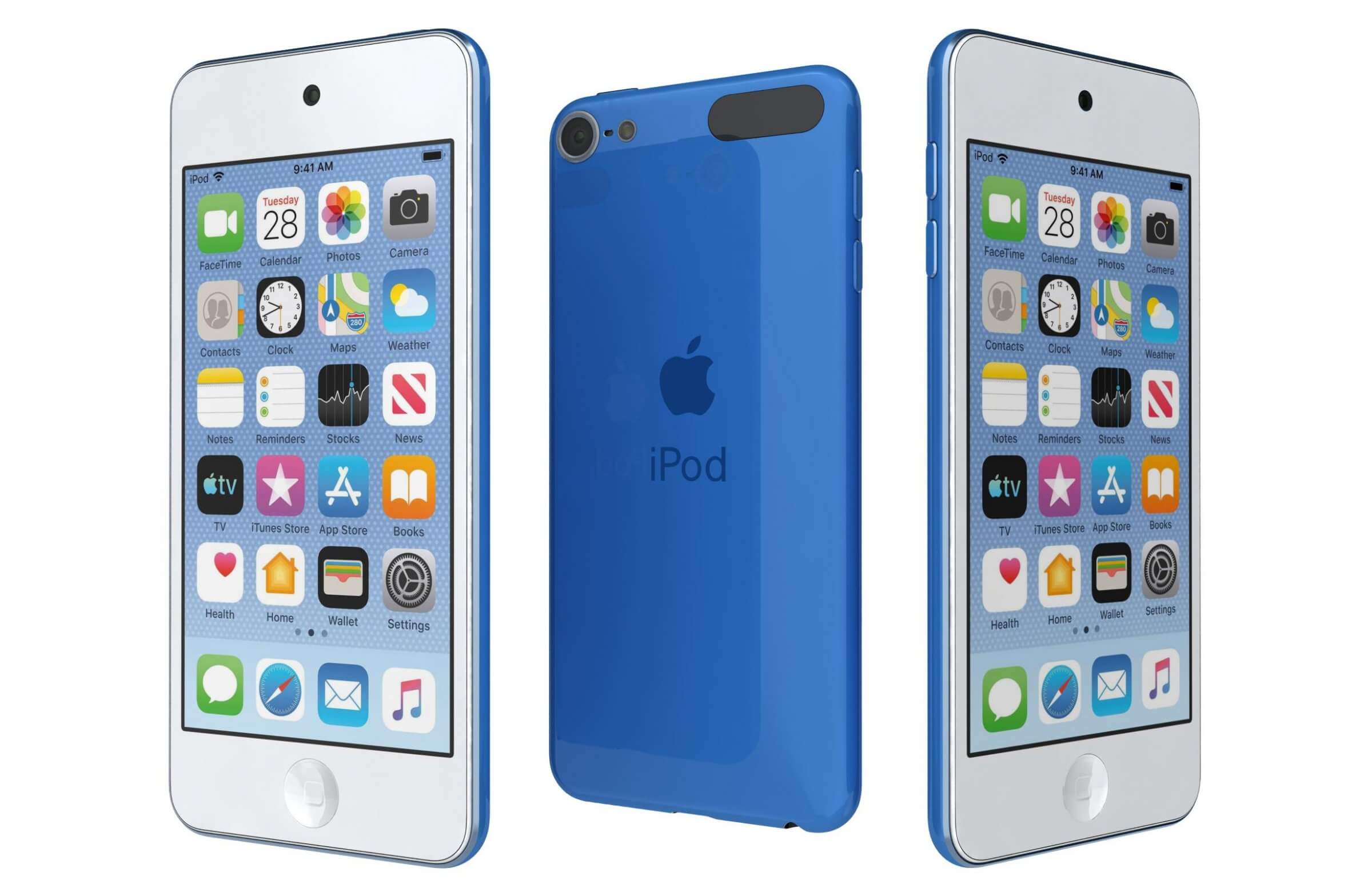 Apple iPod Touch Blue 3D Model by Rever_Art