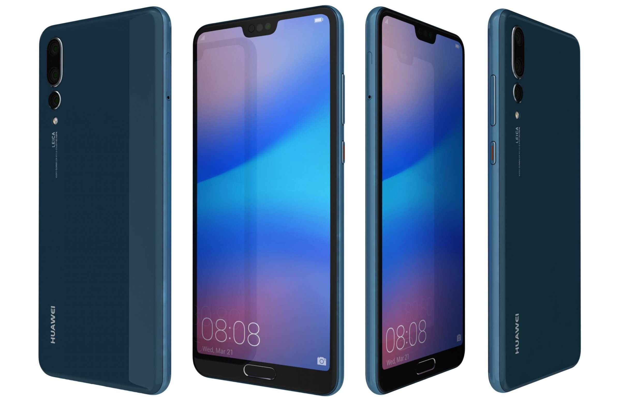 Huawei P20 Pro Single Sim Midnight Blue www.renderhub.com