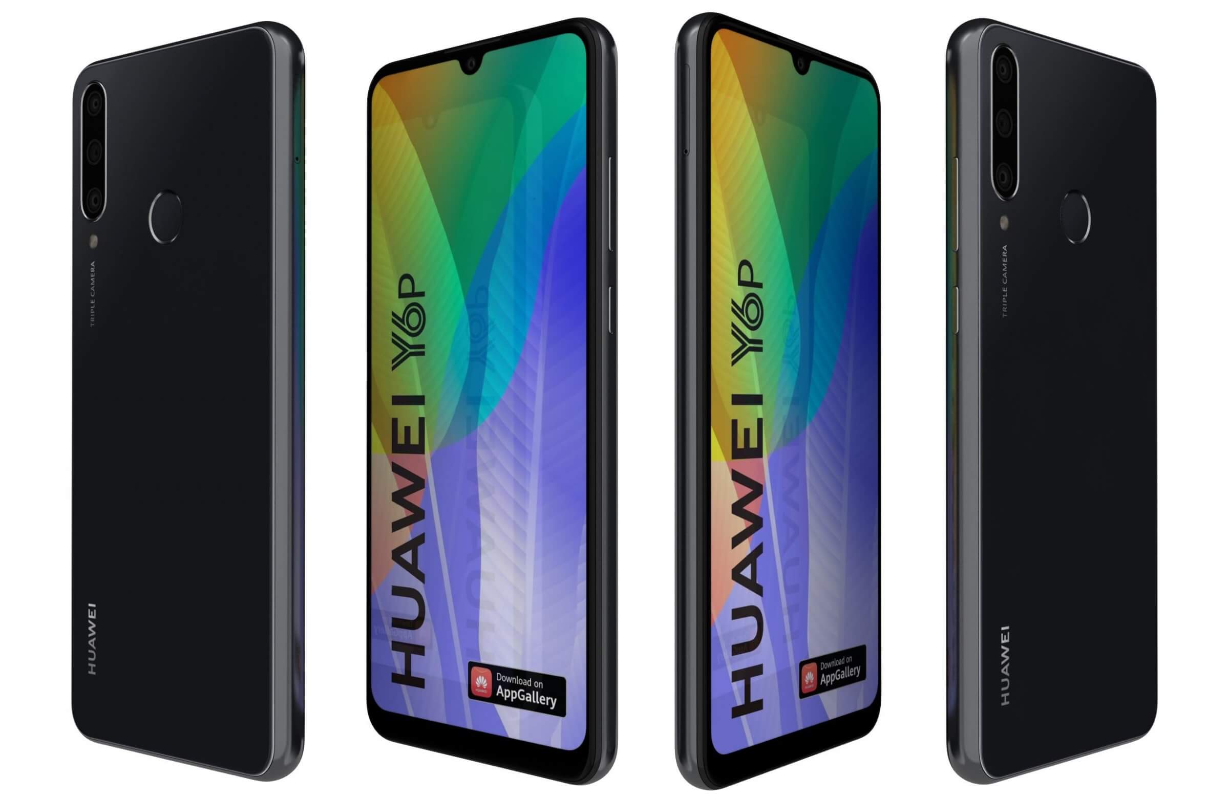 Huawei Y6P Midnight Black 3D Model by Rever_Art