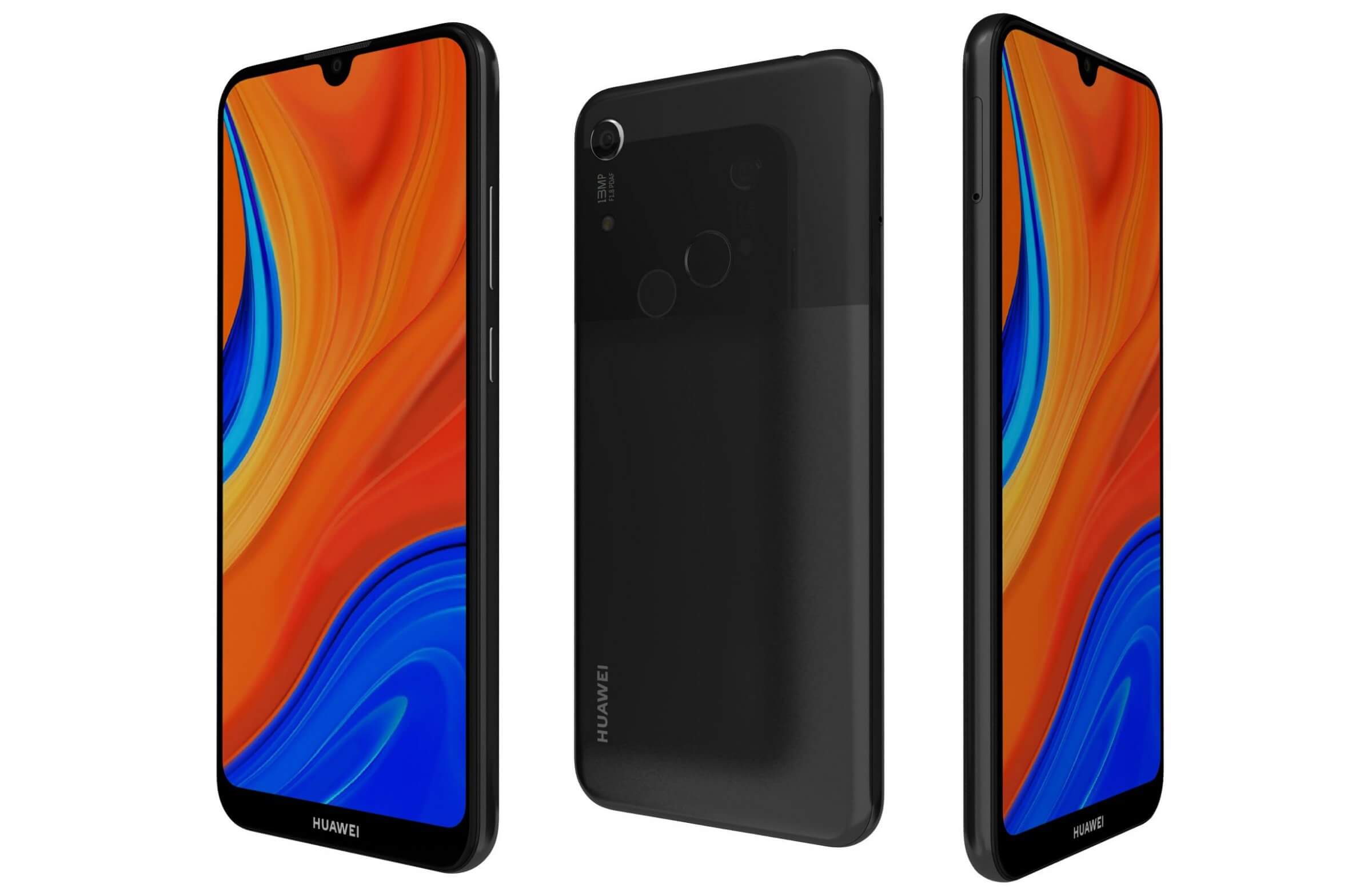 Huawei Y6s Black And Blue 3d Model