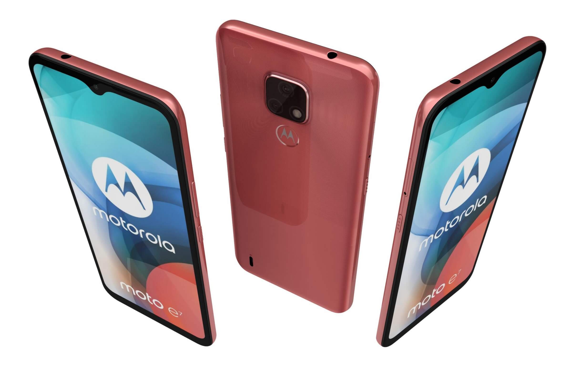 中古】 moto e7 サテンコーラル SIMフリー 本体 スマホ【送料