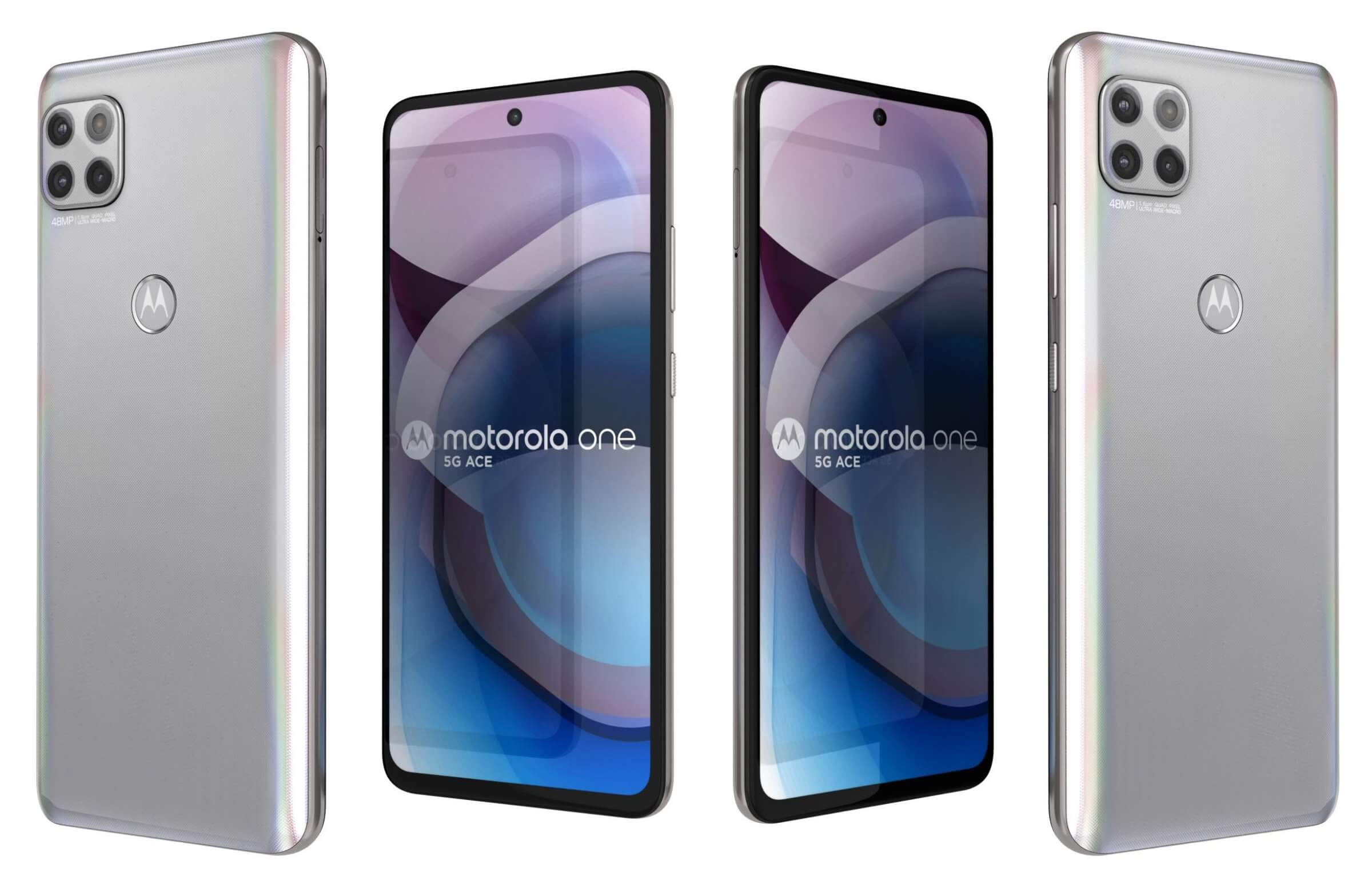Motorola One 5G Ace Frosted Silver And Volcanic Gray 3D Model by