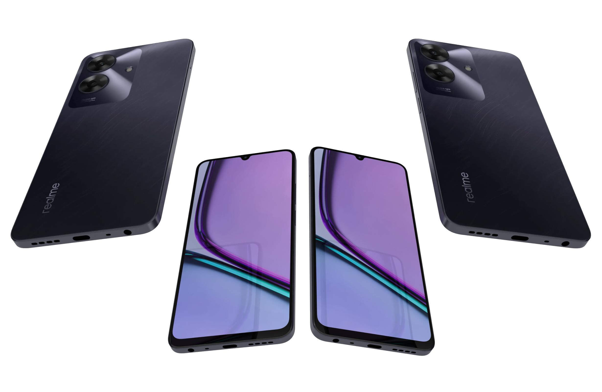 Realme Note 60 Marble Black and Voyage Blue - 3D Model by Rever_Art