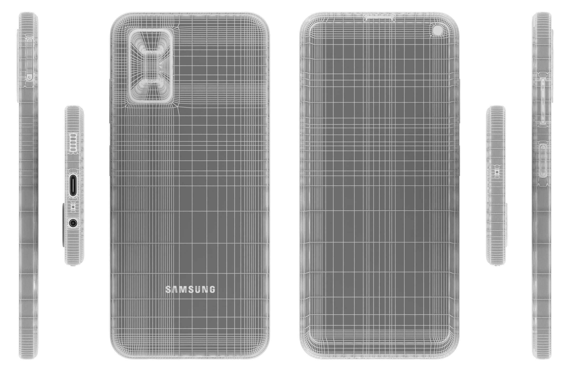 Samsung Galaxy F52 5G Black And White 3D Model by Rever_Art