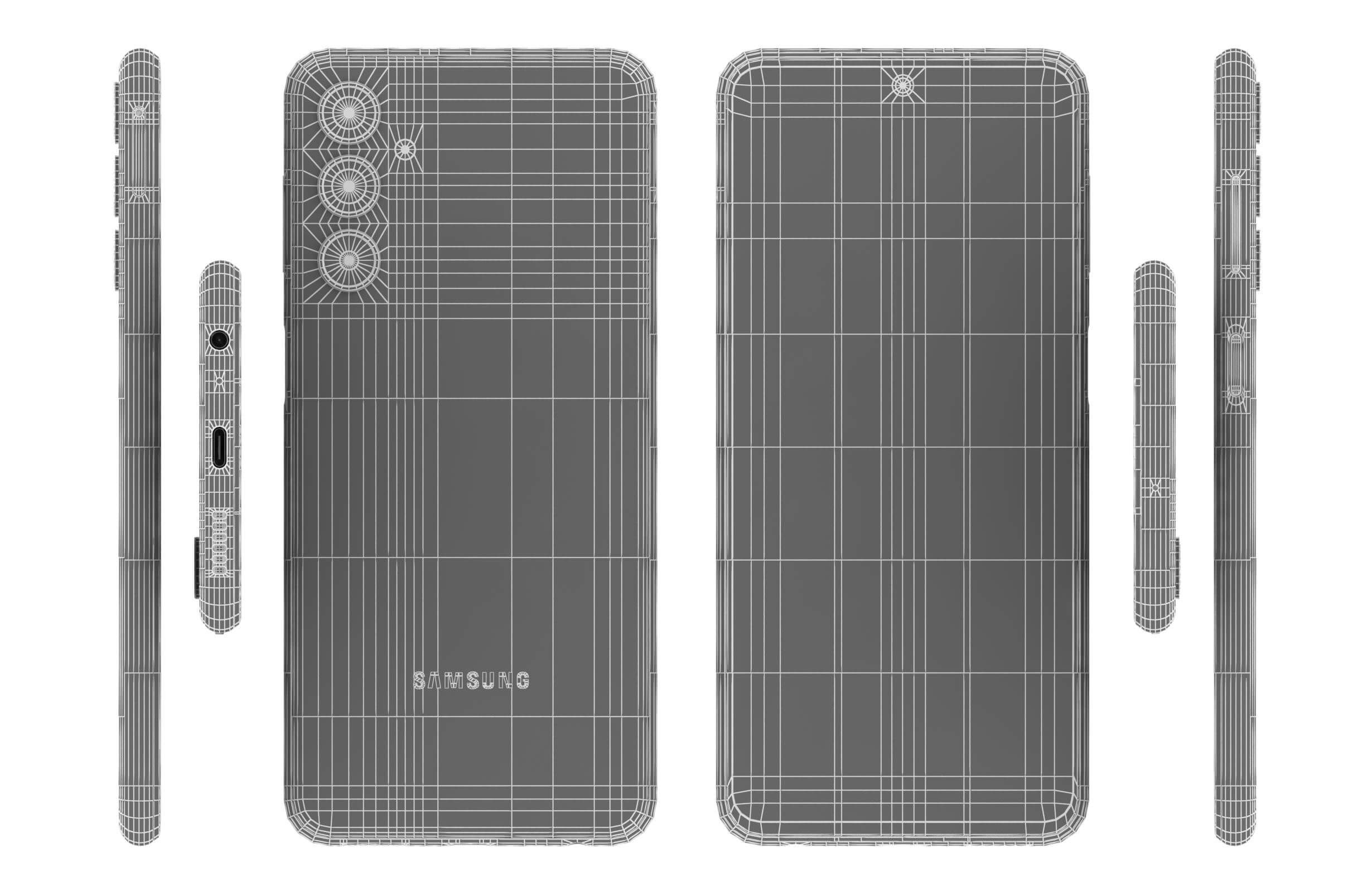 Samsung Galaxy M54 Black and White 3D Model by Rever_Art