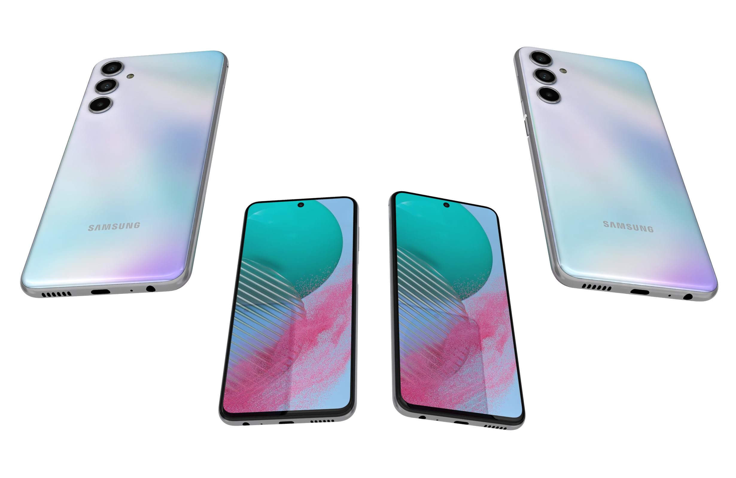 Samsung Galaxy M54 Silver - 3D Model by Rever_Art