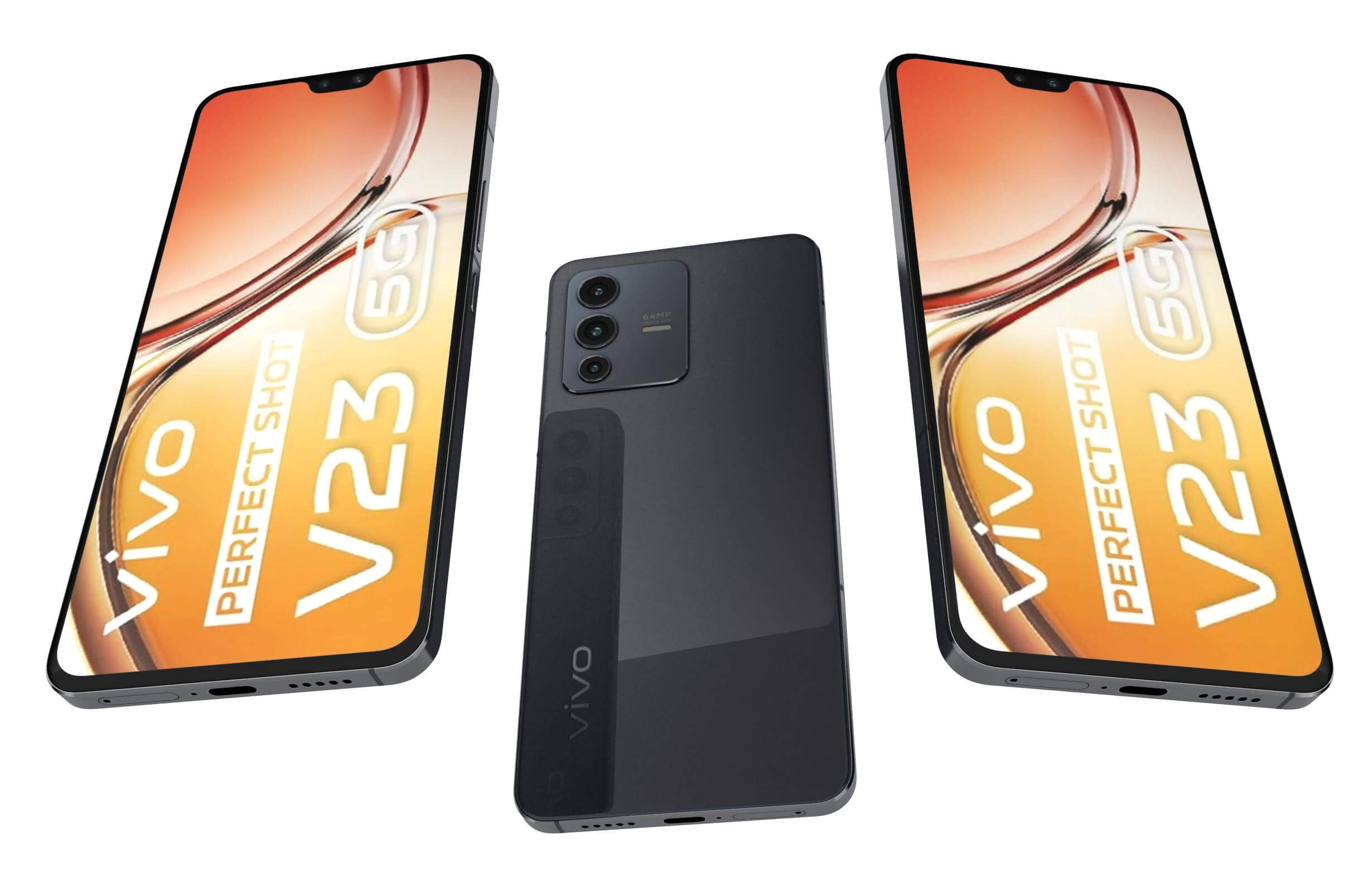 Vivo V23 5G Black and Gold - 3D Model by Rever_Art