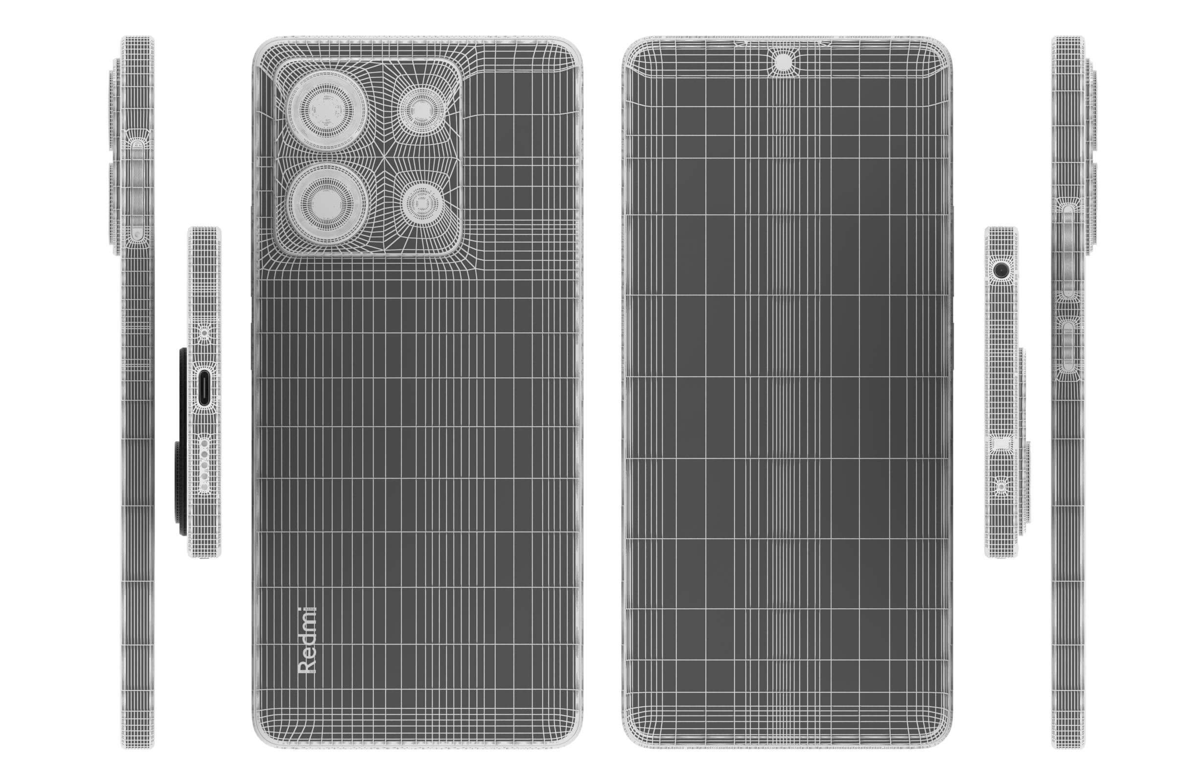 Xiaomi Redmi Note 13 5G Black - 3D Model by Rever_Art