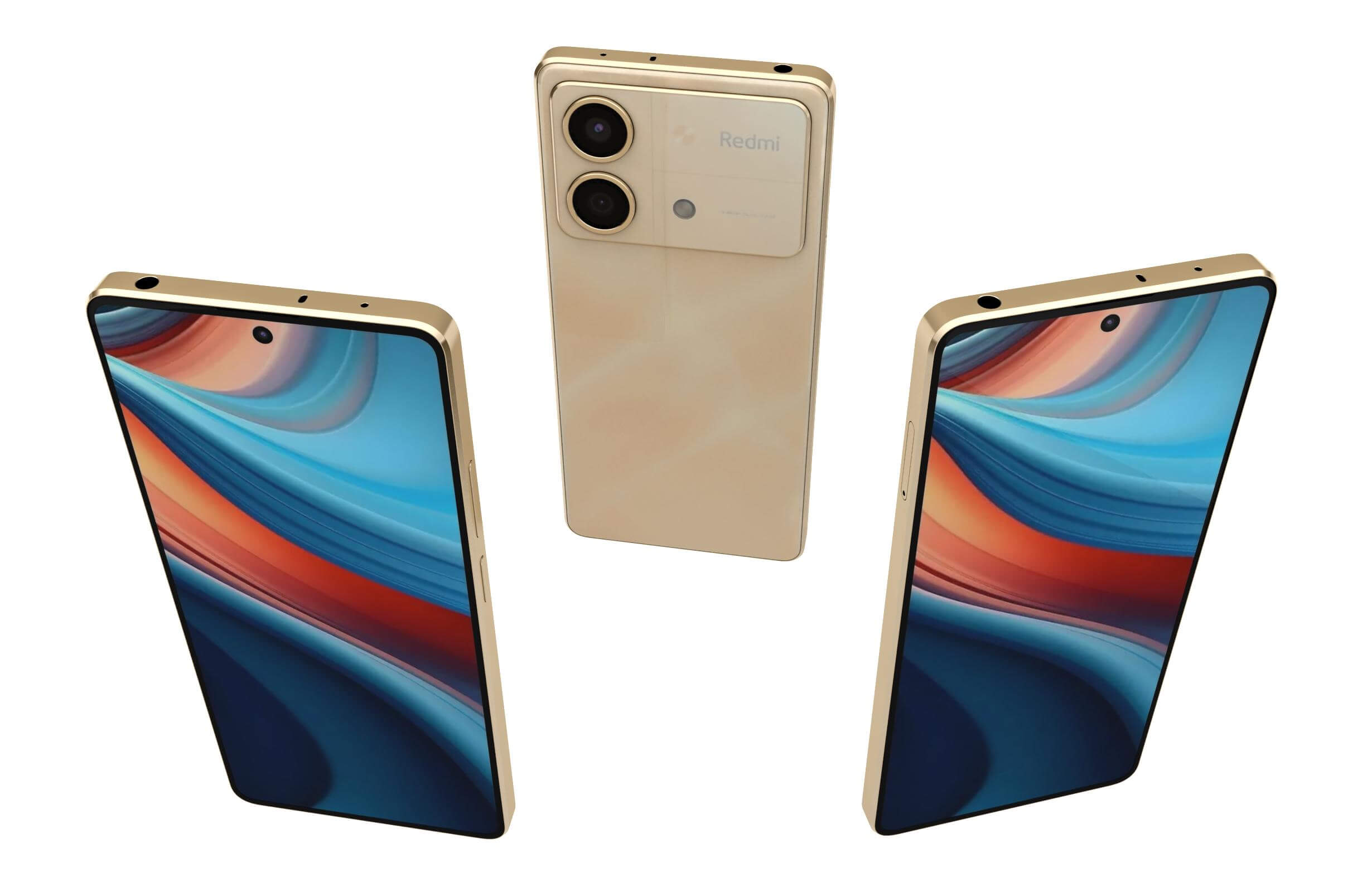 Xiaomi Redmi Note 13R Pro Gold - 3D Model by Rever_Art