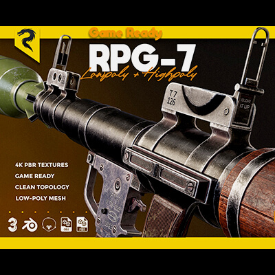 RPG-7 Rocket Launcher Game Ready Asset