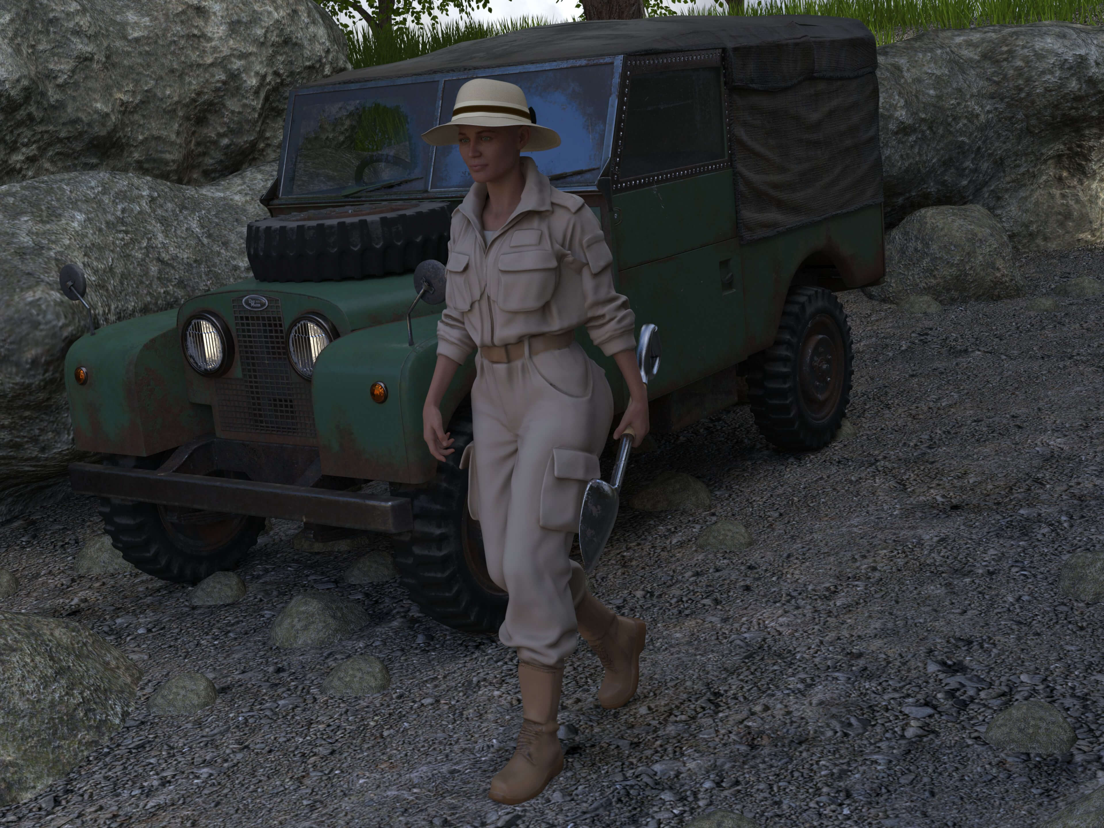 Desert Mirage Ranger 3D Render, Digital Art by rhtub
