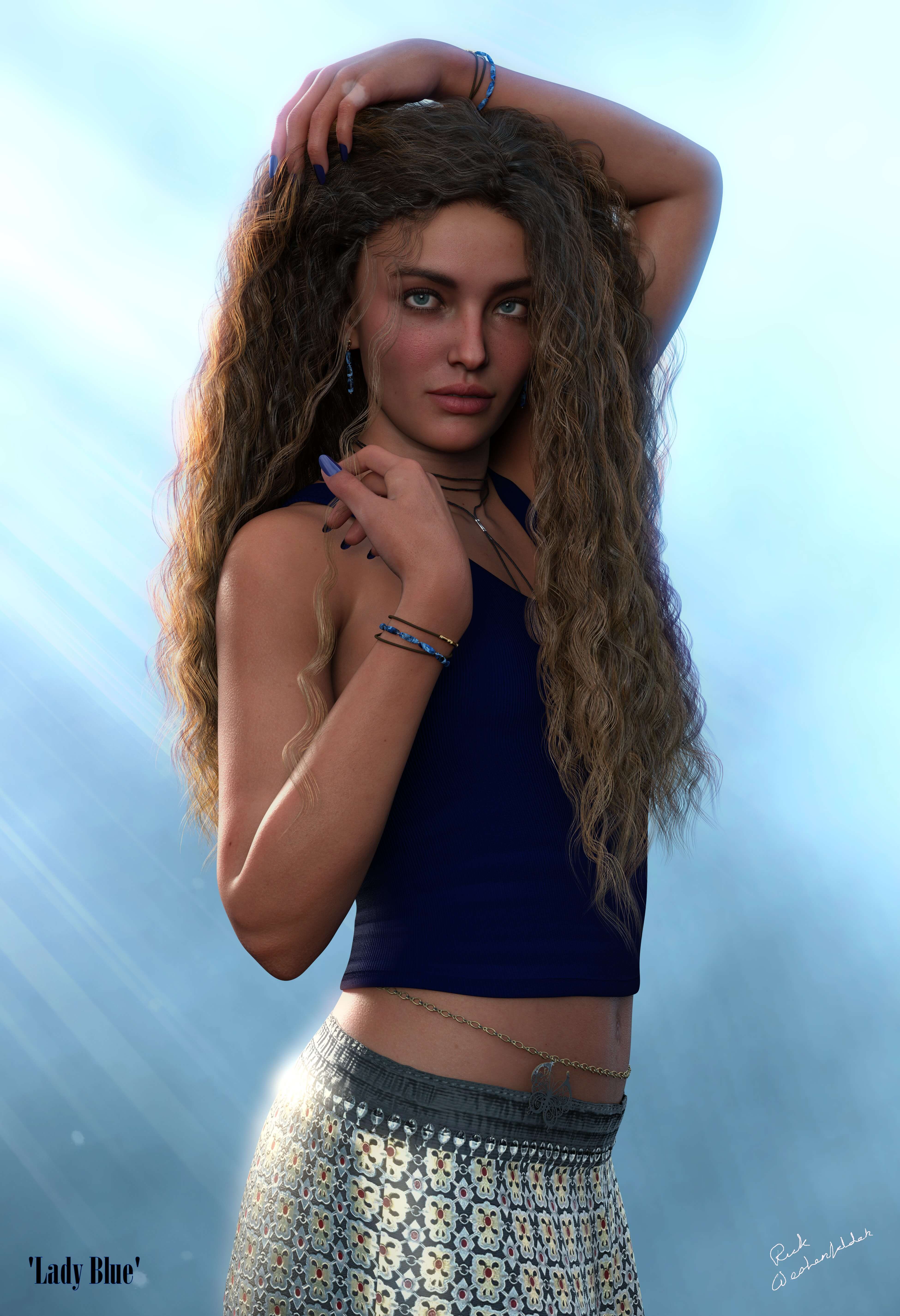 Lady blue 3D Render RenderHub Gallery
