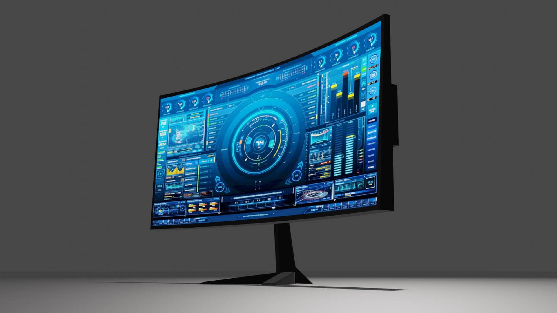 Basic Curved Monitor 3D Model by ricoyhm