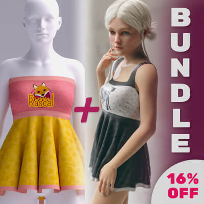 Arsinoe &amp Arsinoe Dress Bundle for Genesis 8 Female
