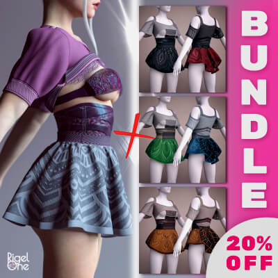 dForce Lania Outfit and Covert Dress Bundle for G8F