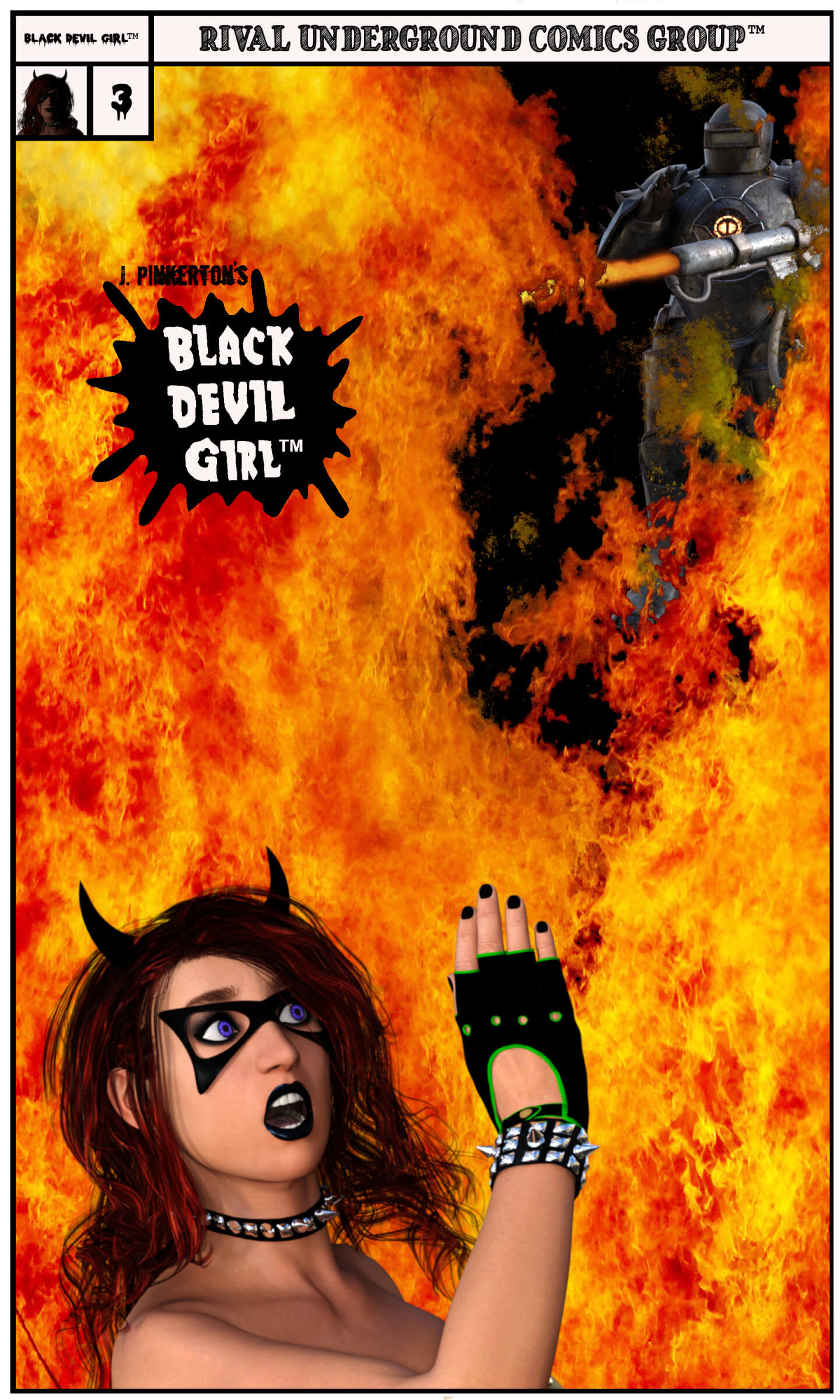 Black Devil Girl No 3 Cover Art 3D Render RenderHub Gallery