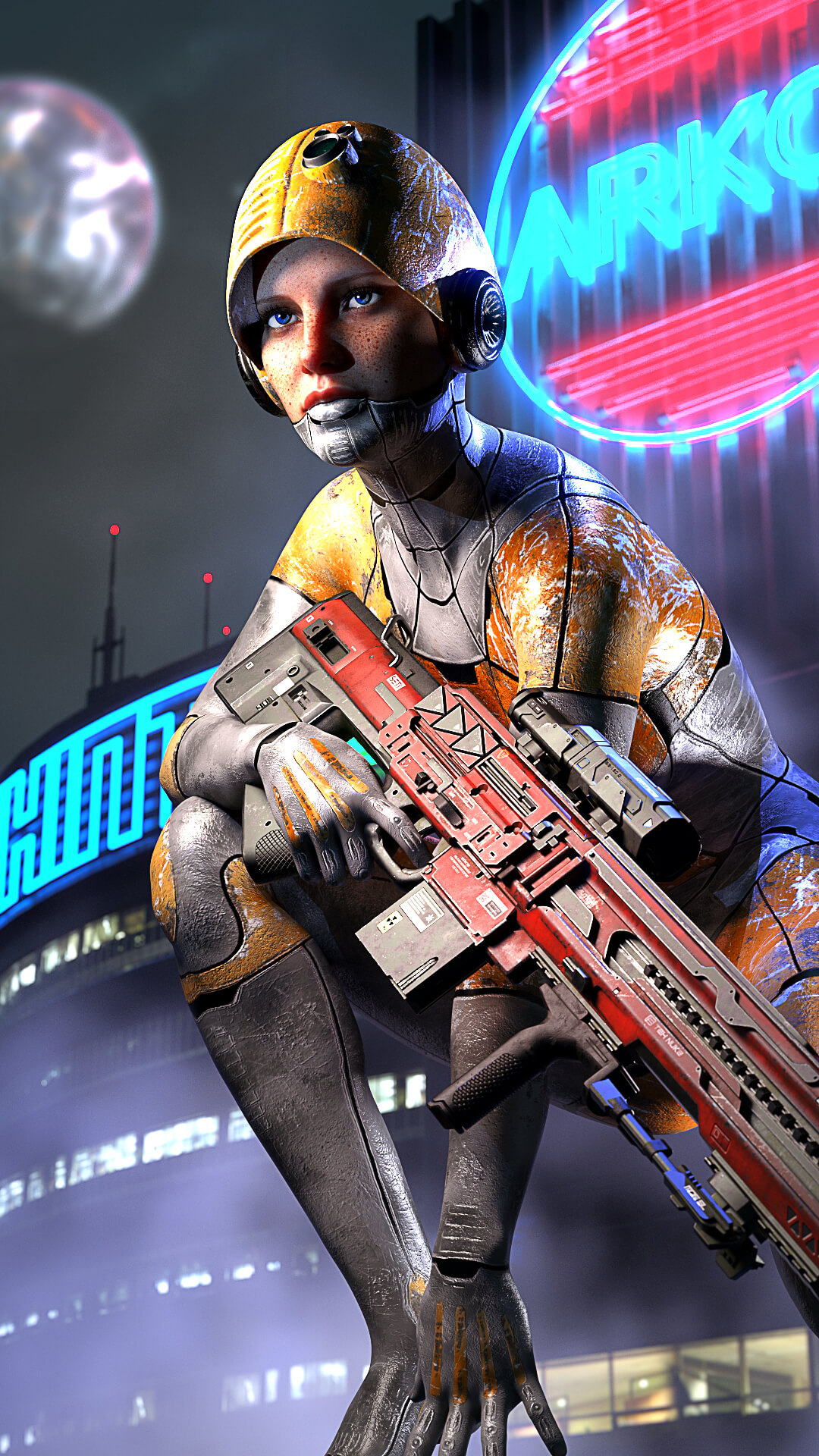 Rooftop Assassin 3D Render, Digital Art by RLove