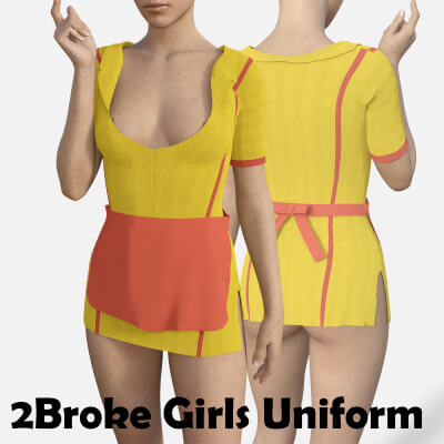 2Broke Girls Uniform for Genesis 8 Female