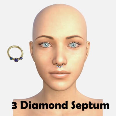3 Diamond Septum for Genesis 8 Female