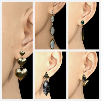 5 Earring Collection for Genesis 8 Female