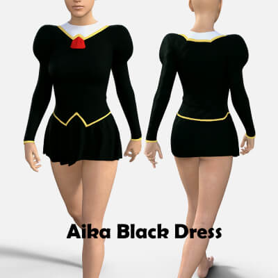 Aika Black Dress for Genesis 8 Female by RN95