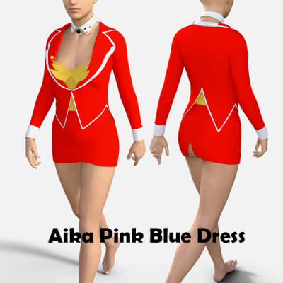 Aika Red Dress for Genesis 8 Female