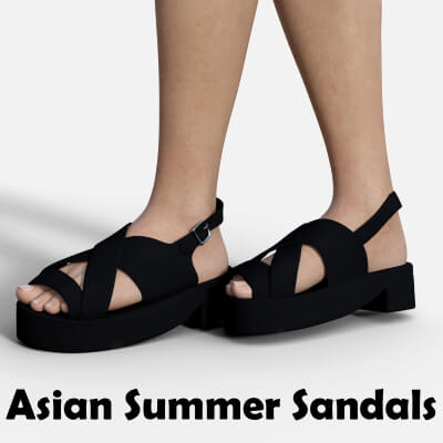 Asian Style Summer Sandals for Genesis 8 Female