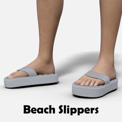 Beach Slippers 7 Colors for Genesis 8 Female