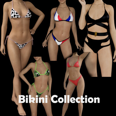Bikini Bundle of Five Different Styles for Genesis 8 Female