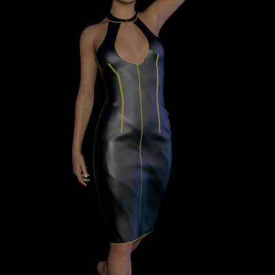 Black Dress With Gold Details for Genesis 8 Female by RN95