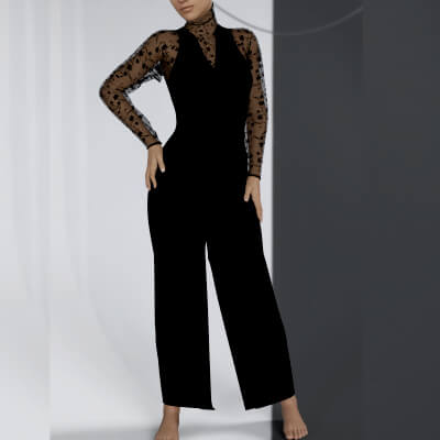 Black Dress Transparent Arms for Genesis 8 Female