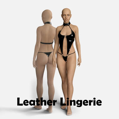 Black Leather Lingerie for Genesis 8 Female