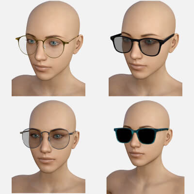 Bundle of 3 Glasses and 1 Sunglass for Genesis 8 Female