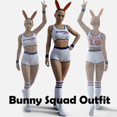 Bunny Squad Cosplay Outfit for Genesis 8 Female by RN95