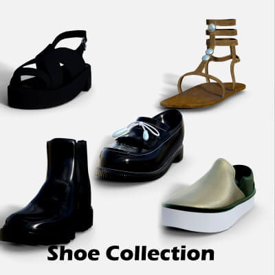 Collection of Five Different Shoes for Genesis 8 Female