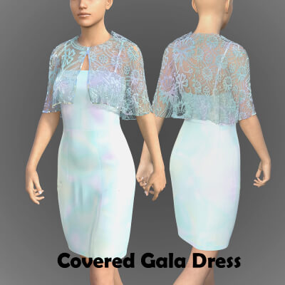 Covered Gala Dress for Genesis 8 Female